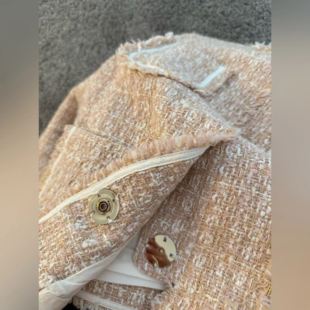 Olivaceous tweed blazer jacket - Picture 5 of 5